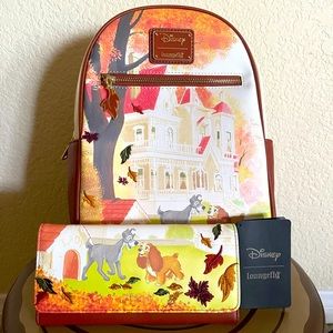 Loungefly Lady & The Tramp embroidered Leaf design.